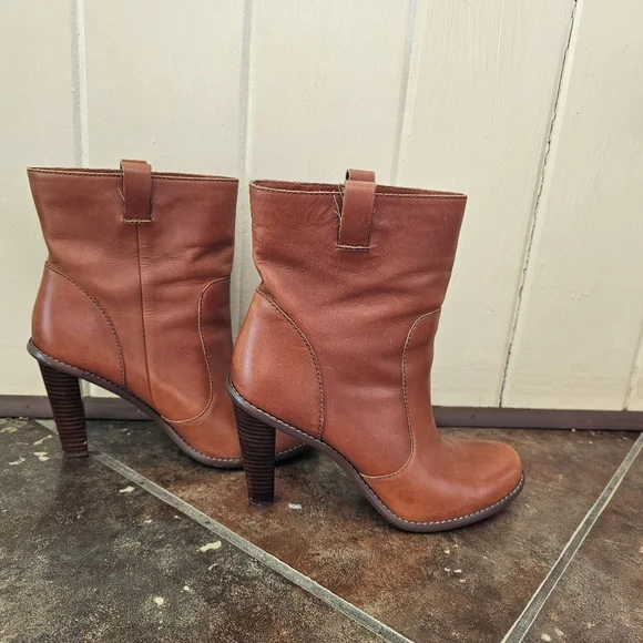 Cole Haan Kendal Short Boot Brown Leather Block Heel Pull On Comfort Bootie 8 - Picture 5 of 13